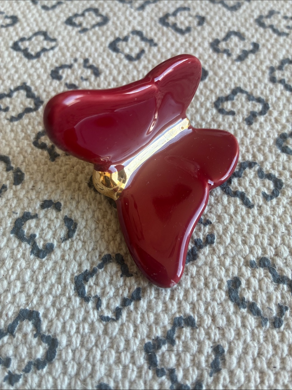 Nora Fleming Red Butterfly Charm with Gold Accent